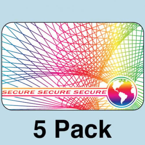 Secure w/ Web and Earth Hologram Overlays - 5 Pack