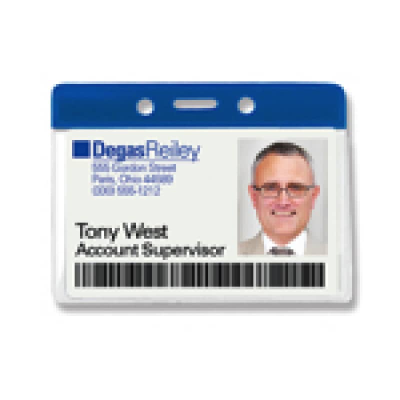 Horizontal Badge Holder with Blue Color Bar