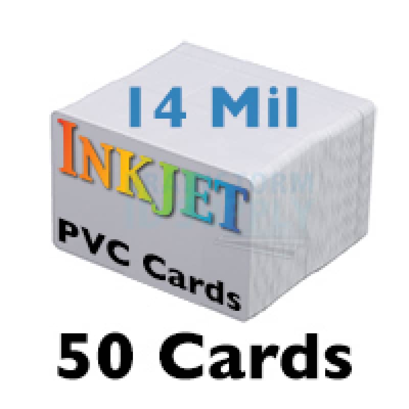 50 Inkjet PVC Cards (14 mil)