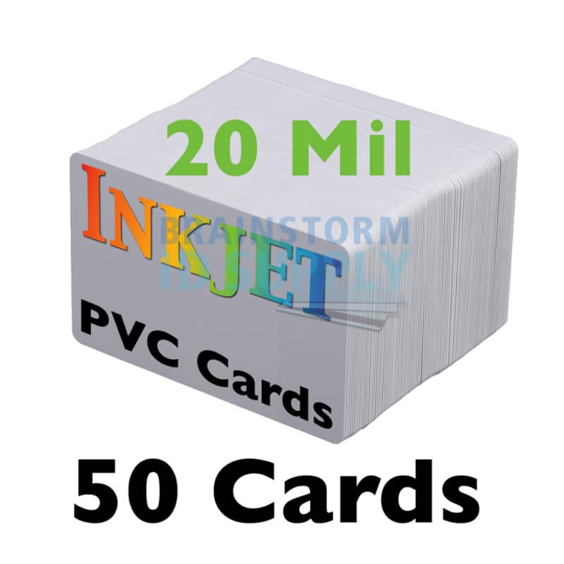 50 Inkjet PVC Cards (20 mil)