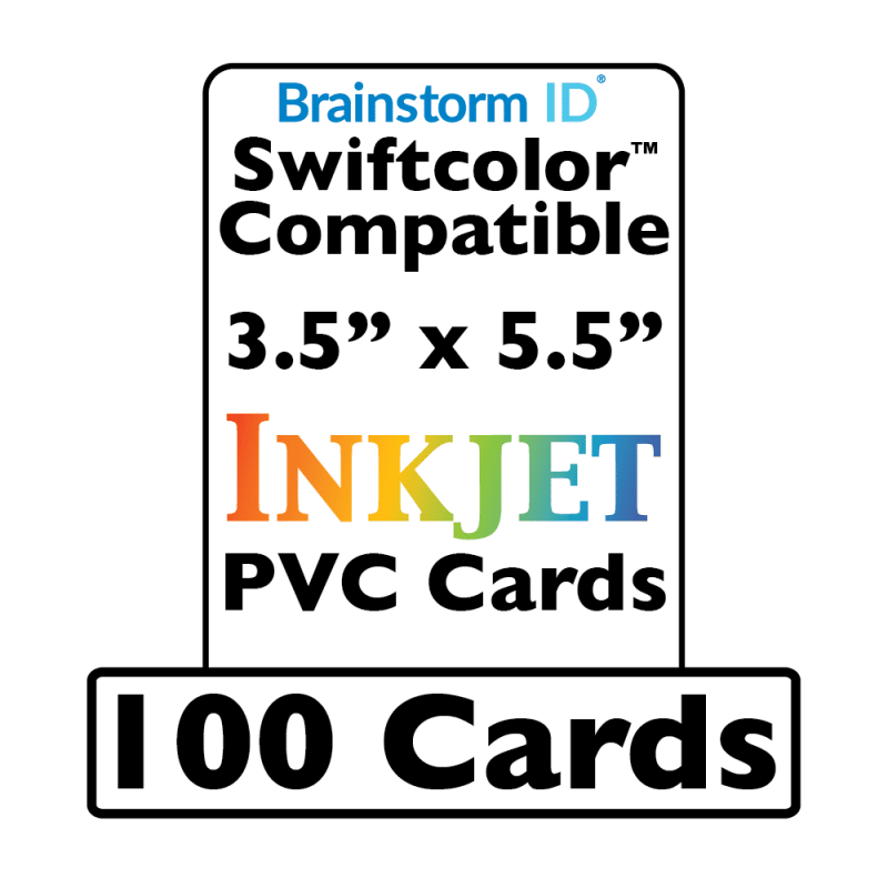 100 Conference Badge Size Inkjet PVC Cards (3.5 x 5.5 inch) - For SwiftColor SCC-4000D / Canon CX-G6400 Large Format Printers