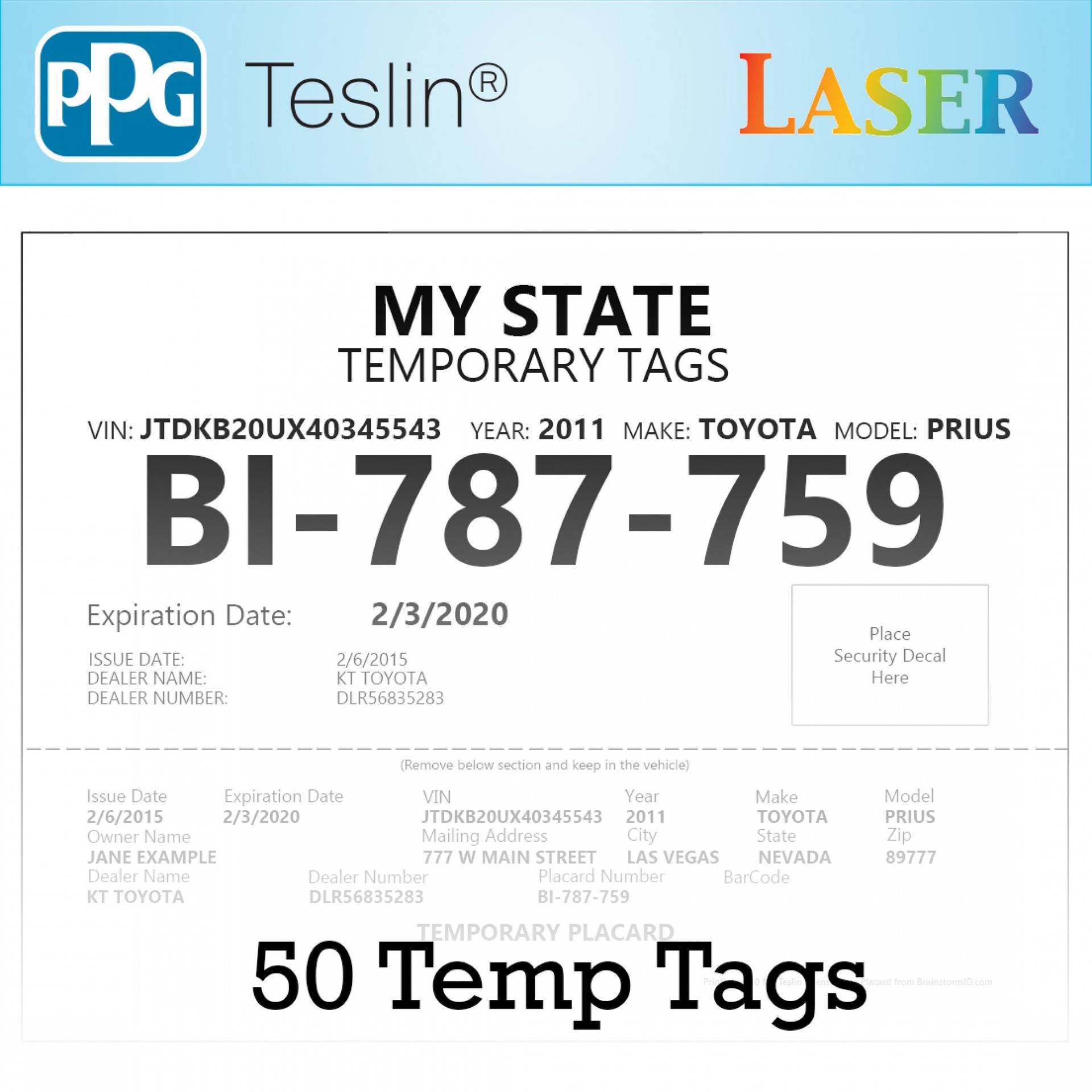 Where to get online a temp tag