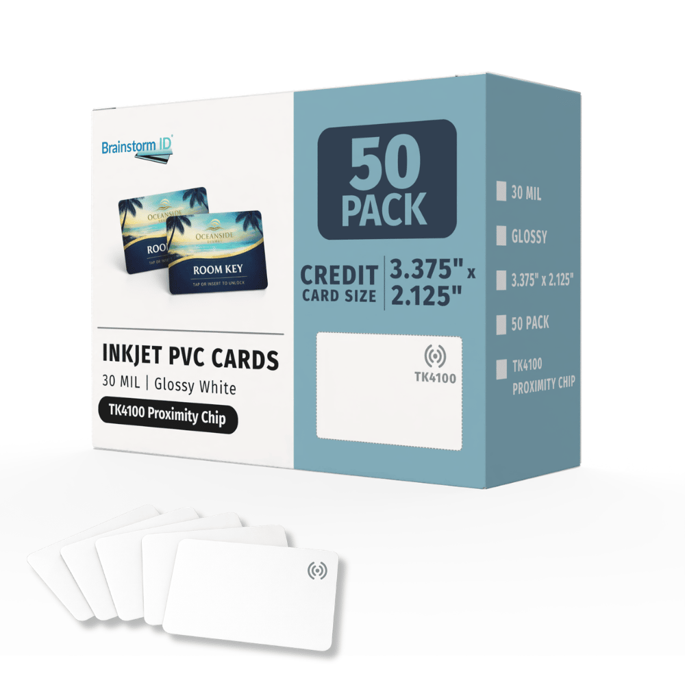 50 Inkjet PVC Cards with 125kHz Proximity Chip (TK4100)