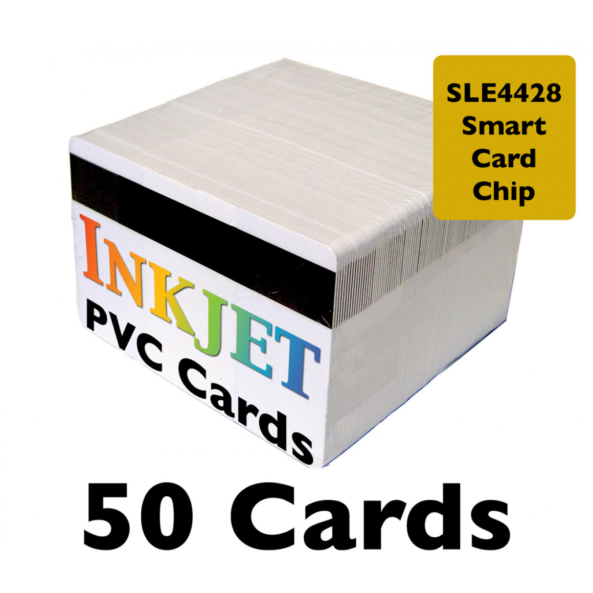 50 Inkjet Pvc Cards With Sle4428 Chip 1 2 Hico Magnetic Stripe