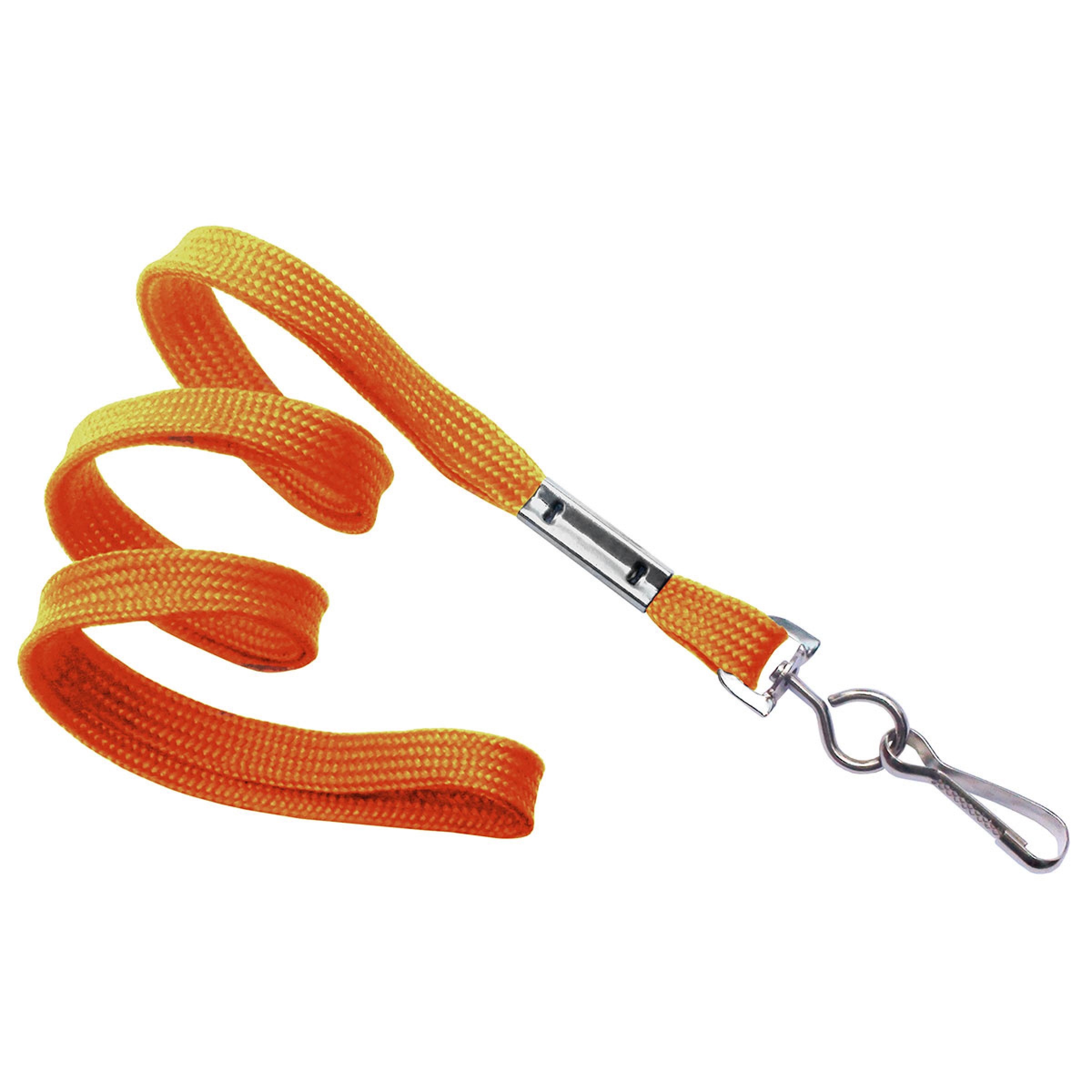 3/8" Flat Braid Lanyard with Swivel JHook Orange