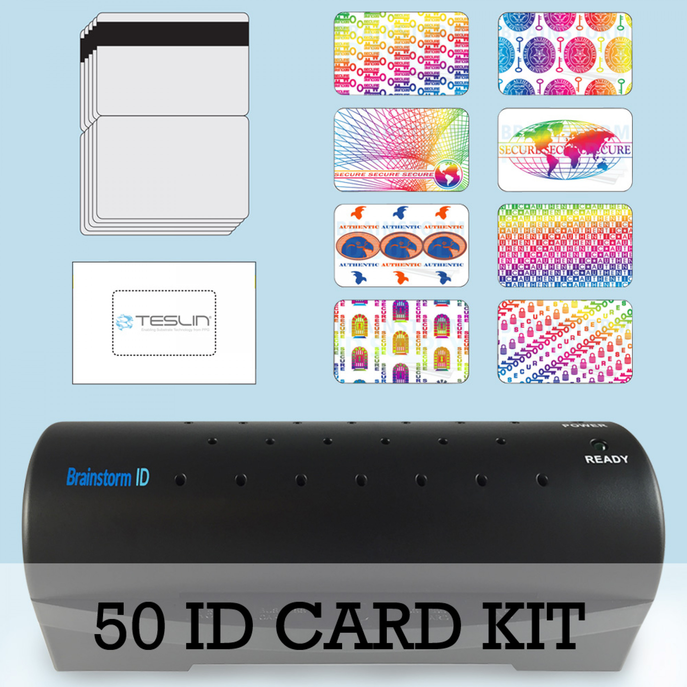 Hologram Overlays Mark of Business Overlay Inkjet Teslin ID Cards Lot of 50 