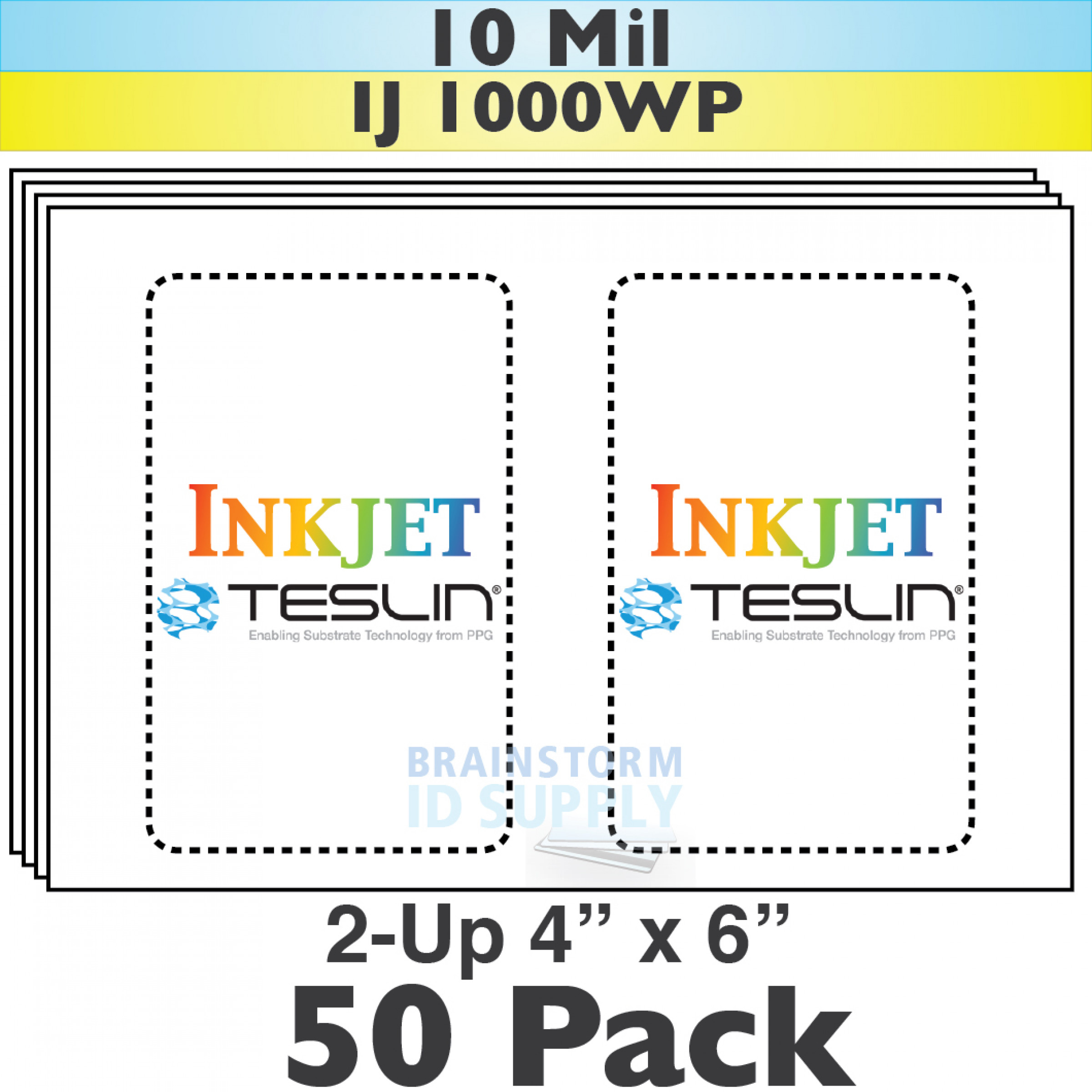 Inkjet Teslin Paper 25 Sheet Pack 4 x 6-1-Up Perforated 